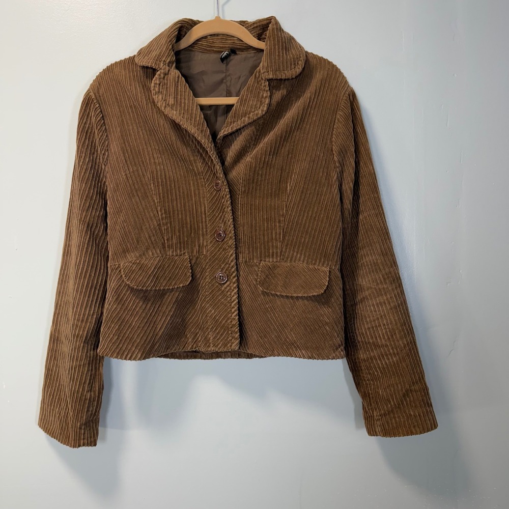Ambition Vintage Y2K Brown Corduroy Blazer Jacket Medium RN107829